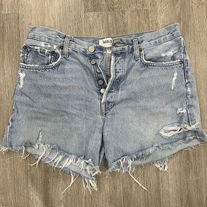 Agolde light wash jean shorts